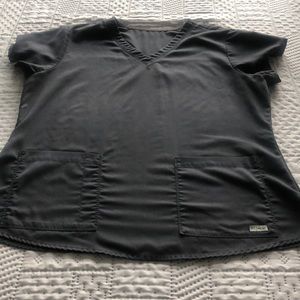 Greys Anatomy Gray Scrub Top L